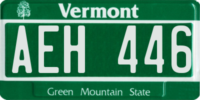 VT license plate AEH446