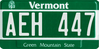 VT license plate AEH447