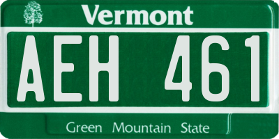 VT license plate AEH461