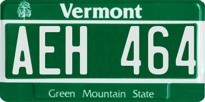 VT license plate AEH464