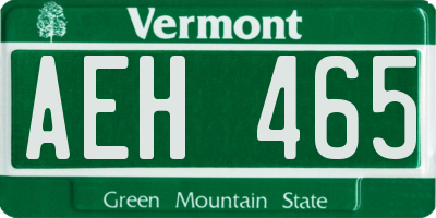 VT license plate AEH465