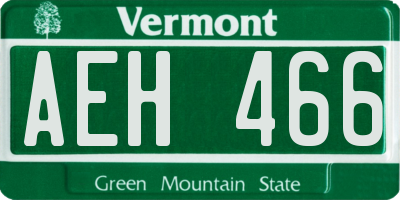 VT license plate AEH466