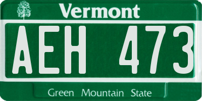 VT license plate AEH473