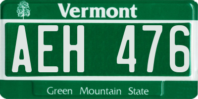 VT license plate AEH476