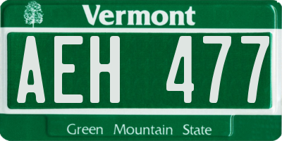 VT license plate AEH477