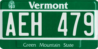 VT license plate AEH479