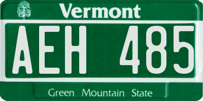 VT license plate AEH485