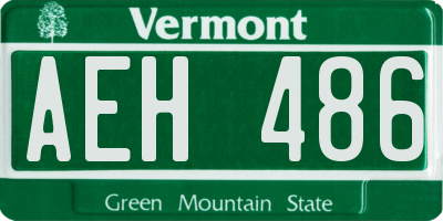 VT license plate AEH486