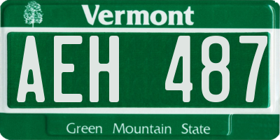 VT license plate AEH487