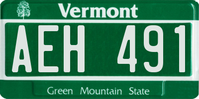 VT license plate AEH491