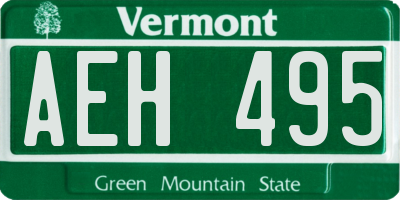 VT license plate AEH495