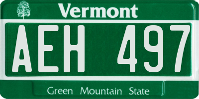 VT license plate AEH497