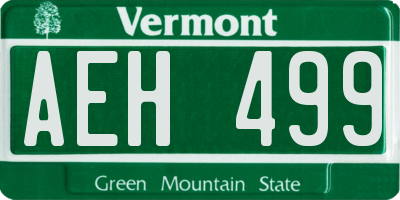 VT license plate AEH499