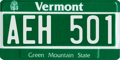 VT license plate AEH501