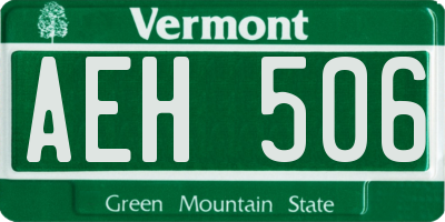 VT license plate AEH506