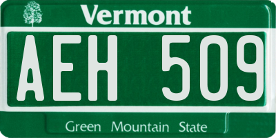 VT license plate AEH509