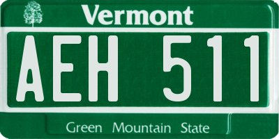 VT license plate AEH511