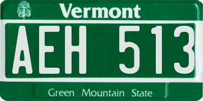 VT license plate AEH513