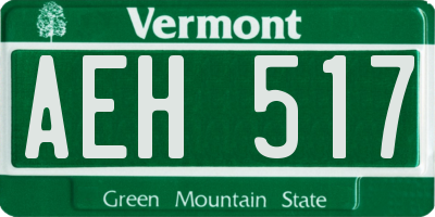 VT license plate AEH517