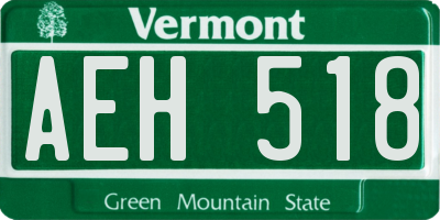 VT license plate AEH518