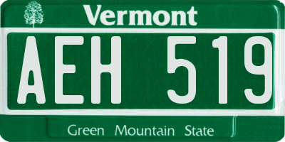 VT license plate AEH519