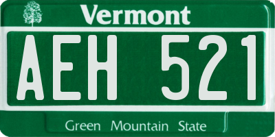 VT license plate AEH521