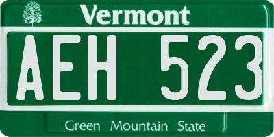 VT license plate AEH523