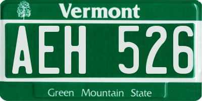 VT license plate AEH526