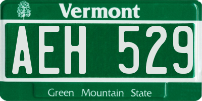 VT license plate AEH529