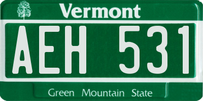 VT license plate AEH531