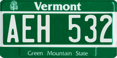 VT license plate AEH532