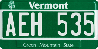 VT license plate AEH535