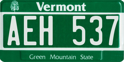 VT license plate AEH537