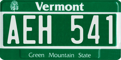 VT license plate AEH541