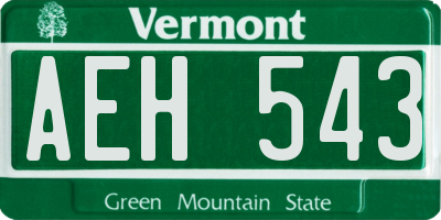 VT license plate AEH543