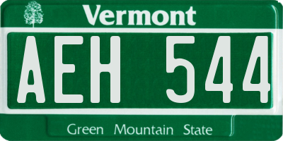 VT license plate AEH544