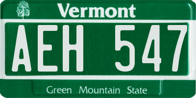 VT license plate AEH547