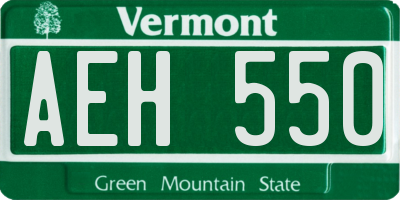 VT license plate AEH550