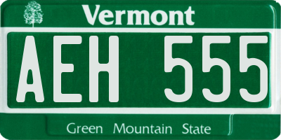 VT license plate AEH555