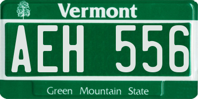 VT license plate AEH556