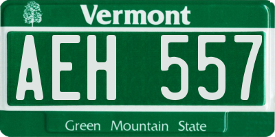 VT license plate AEH557