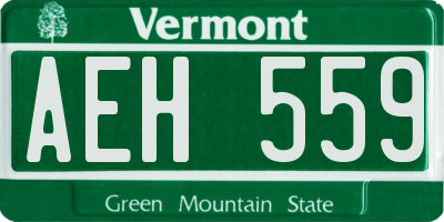 VT license plate AEH559