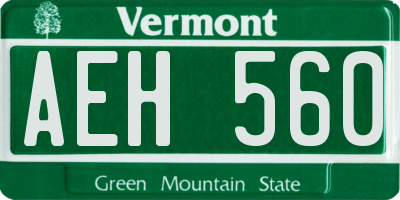 VT license plate AEH560