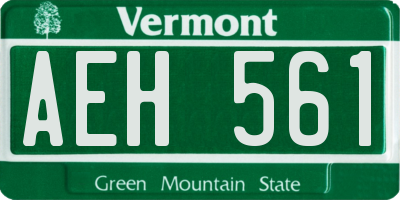 VT license plate AEH561