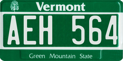 VT license plate AEH564