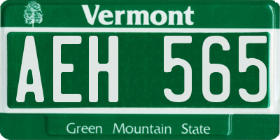 VT license plate AEH565