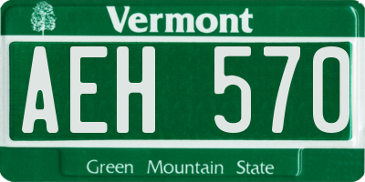 VT license plate AEH570
