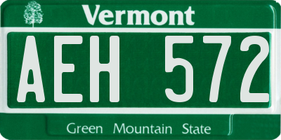 VT license plate AEH572