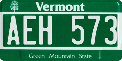 VT license plate AEH573