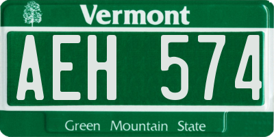 VT license plate AEH574